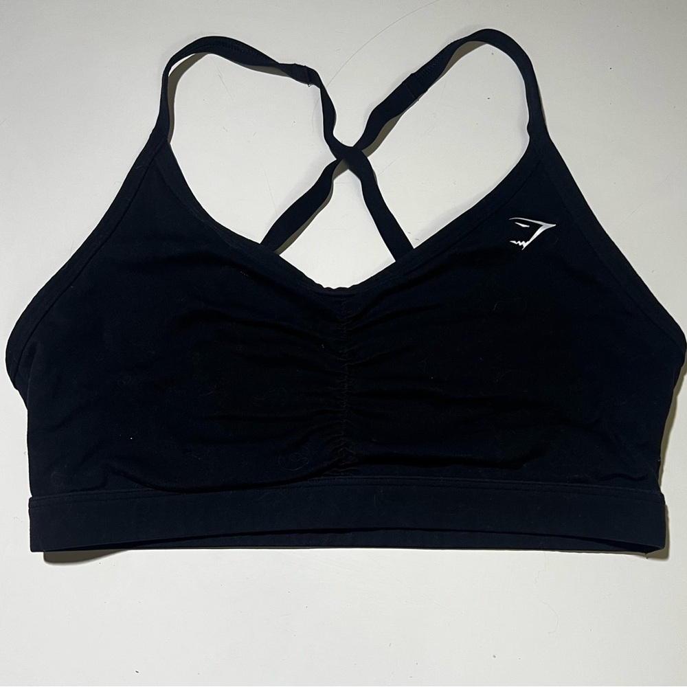 Gymshark Black Sports Bra with Crossed Straps